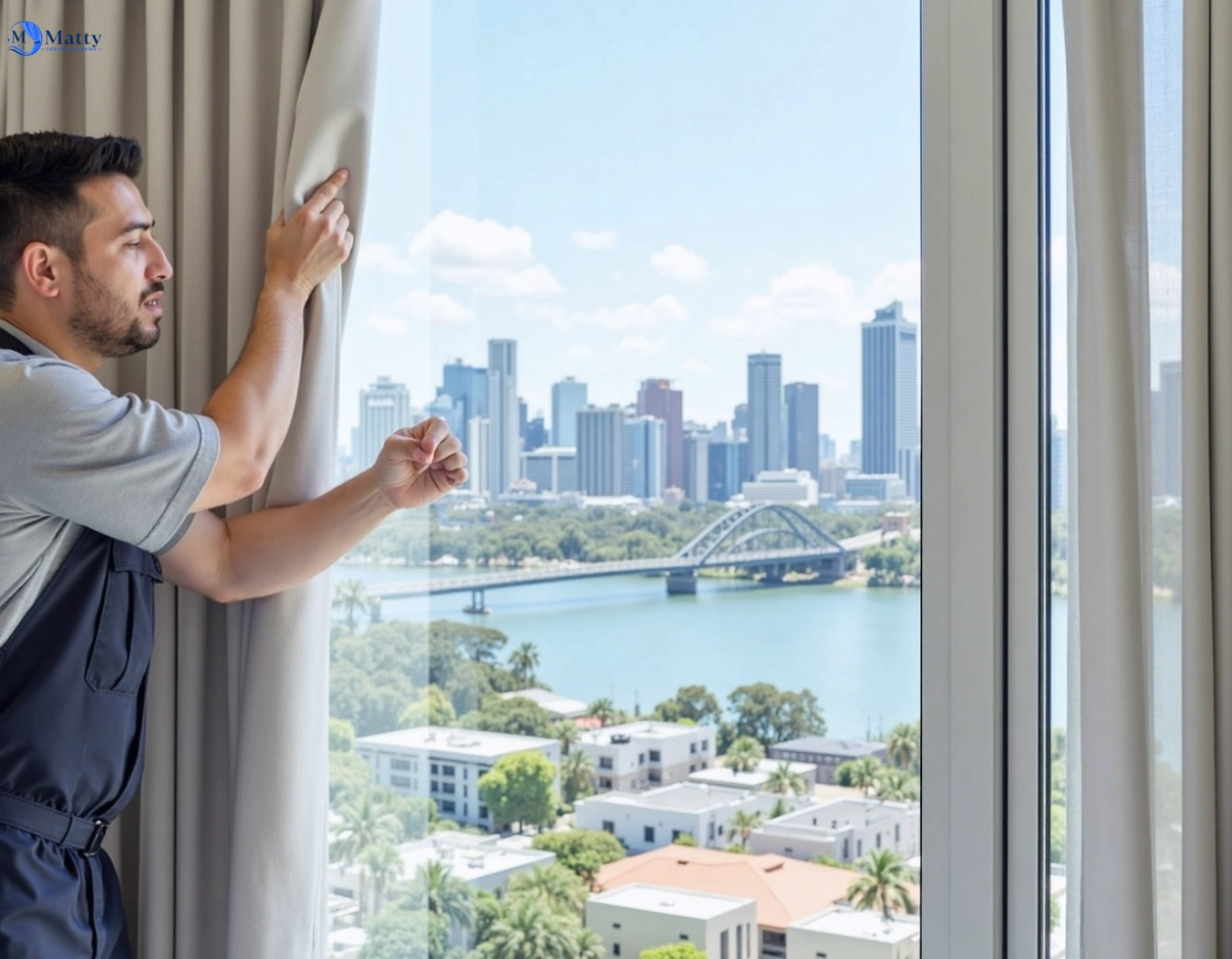 Professional curtain steam cleaning service mackenzie QLD by Matty Curtain Cleaning
